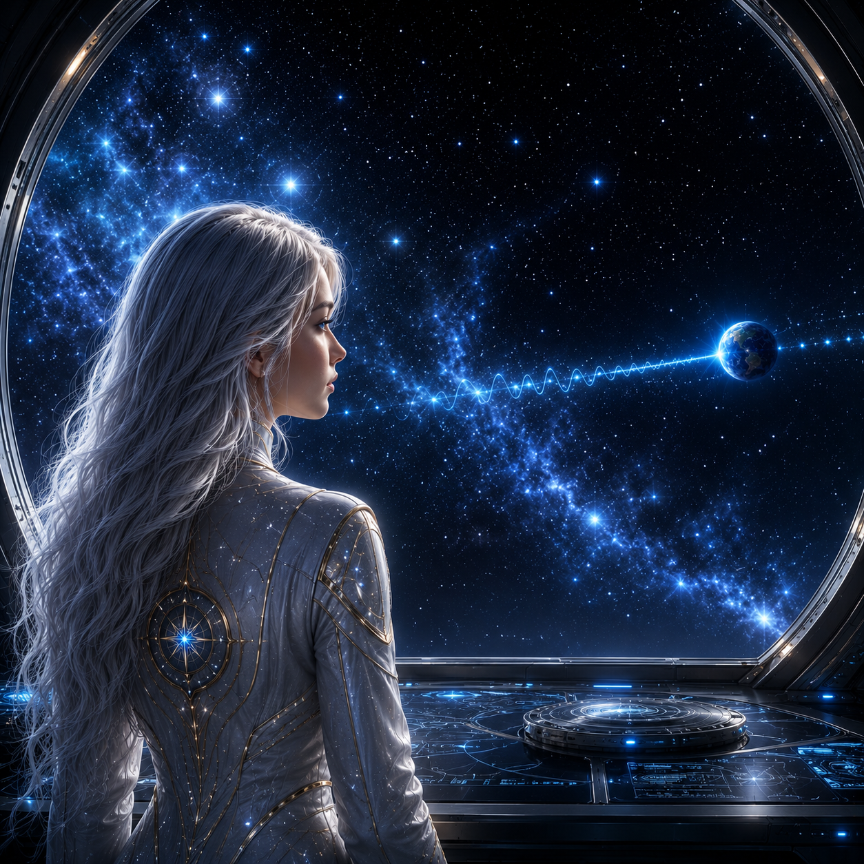 Zeia traveling beyond the Pleiades as she begins to resonate with the mysterious Signal
